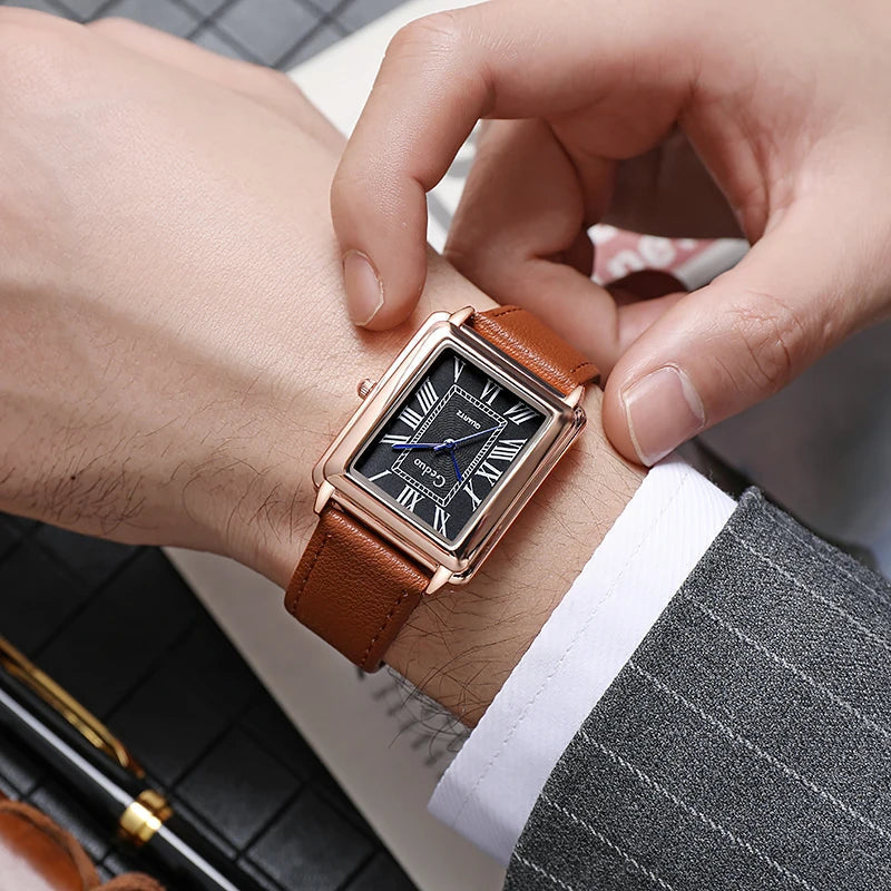 Nuovo orologio di lusso rettangolare da uomo